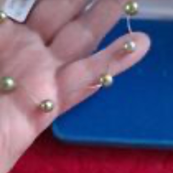 Beautiful Fine .585 14K YG & Pistachio Pearl ADI PAZ Wavy Wire Bracelet - Picture 7 of 10